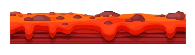 Vector entorno del juego entorno paisajístico textura del suelo tierra quemada con géiseres superficie de la tierra de lava para interfaz de juego ui ux plataforma de juego 2d ilustración vectorial