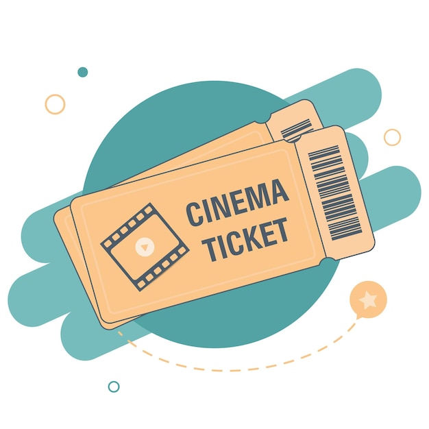 Entrada de cine dos entradas de cine realistas aisladas sobre fondo verde Entrada de cine en estilo plano