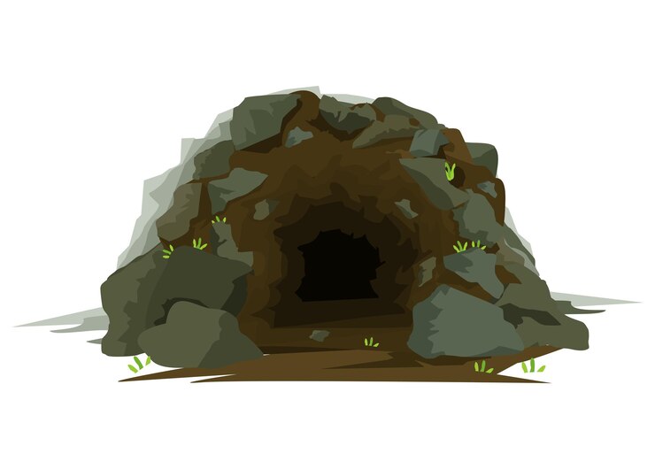 Vector entrada a la cueva ilustración plana sencilla