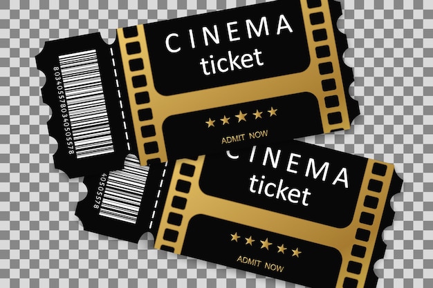 Entradas para asistir a un evento o película sobre un fondo transparente Hermoso viaje moderno