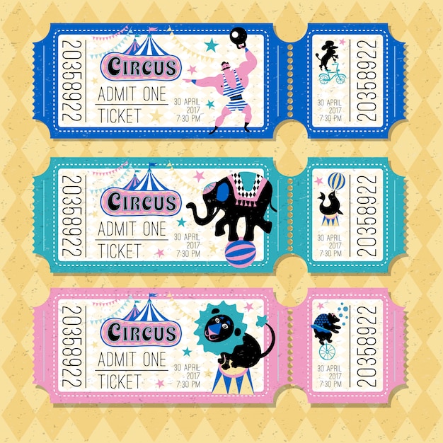 Vector entradas de circo