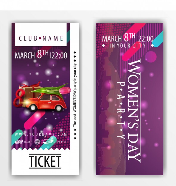 Las entradas para la fiesta del día de la mujer con coche con Tulip.