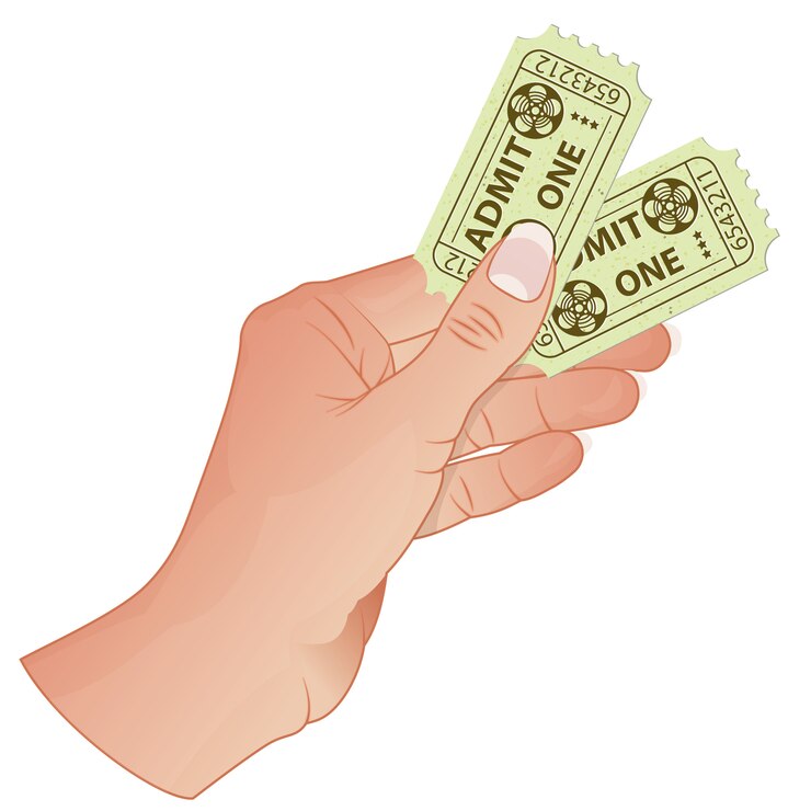 Vector entradas hand with cinema
