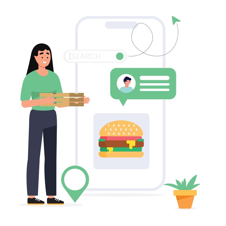 Vector entrega de alimentos
