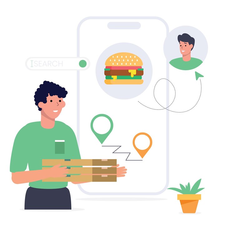 Vector entrega de alimentos