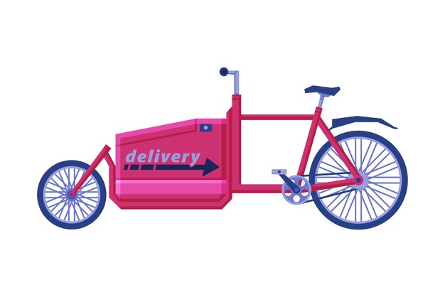 Entrega de bicicletas servicio de entrega expreso vehículo transporte de carga ilustración vectorial plana