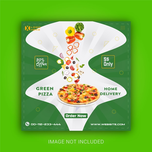 Entrega de comida en línea Social Media Post Premium Instagram Banner vector Plantilla eps