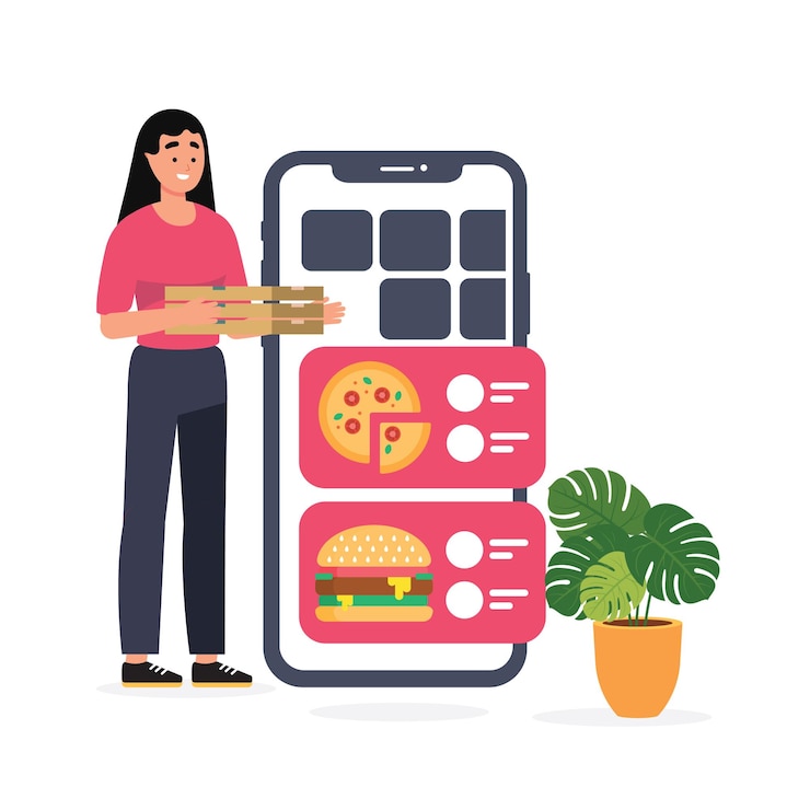 Vector entrega de comida