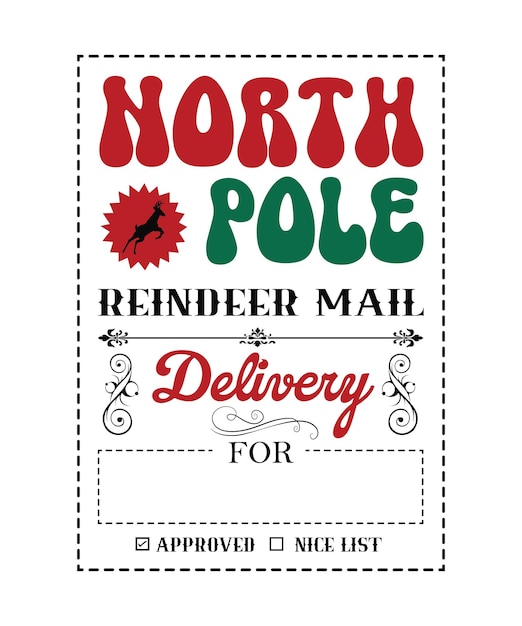Entrega especial de Papá Noel Retro bolsa de regalos de Navidad Polo Norte saco de Papá Santa vintage sobre fondo blanco