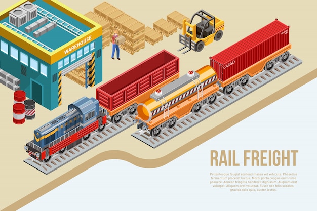 Entrega isométrica de mercancías por ferrocarril