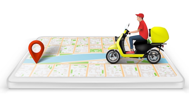Entrega rápida por concepto de servicio de comida de scooter