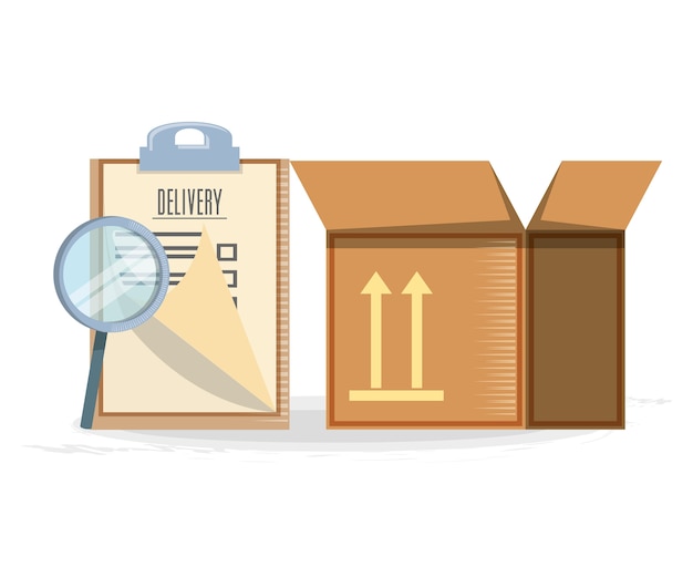 entrega rápida con ilustración de vector de viaje de caja