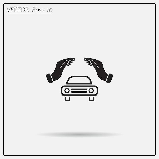 Vector entrega el símbolo de protección automática del automóvil ilustración vectorial en un fondo claro eps 10