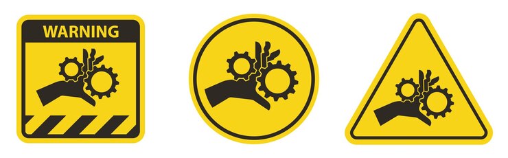 Vector el entrelazamiento de las manos, los engranajes giratorios, el signo simbólico, el aislamiento en fondo blanco, la ilustración vectorial eps10