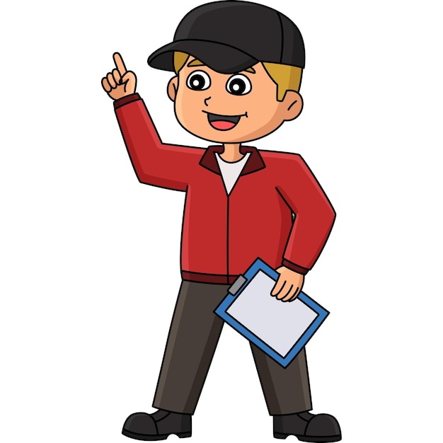 Entrenador de béisbol de dibujos animados de colores Clipart