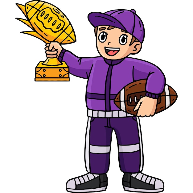 Entrenador de fútbol americano con un trofeo Clipart