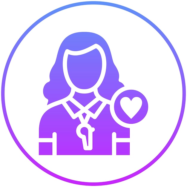 Entrenador de vida Ilustración del icono vectorial femenino del conjunto de iconos de estilos de vida