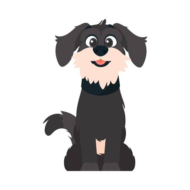 Entretenido perro tenue sonriente canino estilo de dibujos animados ilustración vectorial