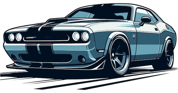 Vector entusiasta del automóvil con una ilustración vectorial de automóvil dinámica y elegante aislada en un fondo blanco nítido