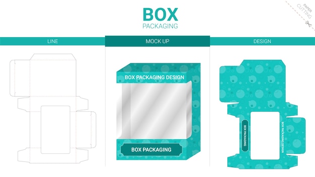 Envasado de caja y plantilla de corte a la matriz