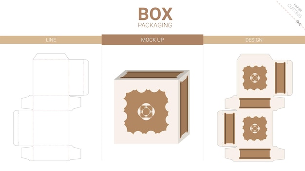Envasado de caja y plantilla de corte a la matriz