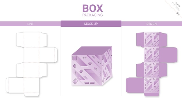 Envasado de caja y plantilla de corte a la matriz