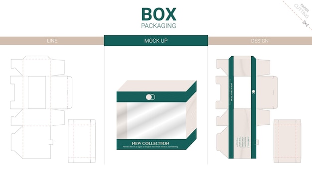 Envasado de caja y plantilla de corte a la matriz