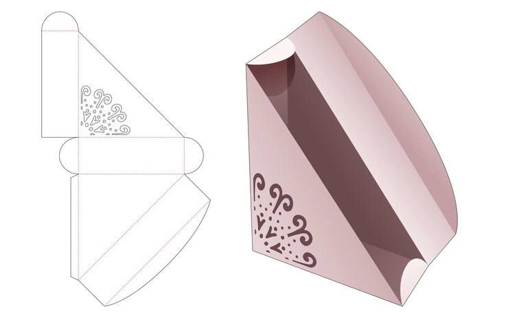 Vector envasado de sándwich con plantilla troquelada madala estarcida