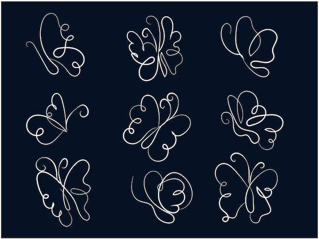 Envase de contorno de mariposa dibujado a mano
