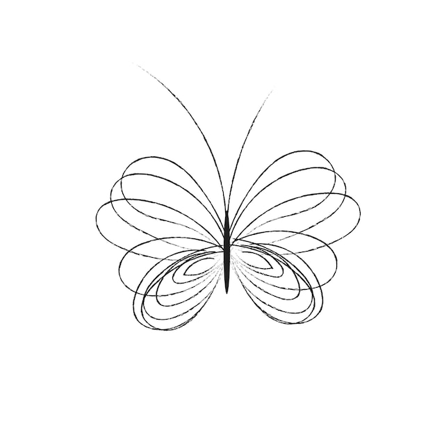 Envase de contorno de mariposa plana lineal
