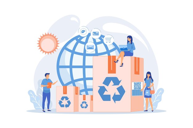 Envase ecológico y reciclable Embalaje de bajo impacto Embalaje de caja de envío sostenible