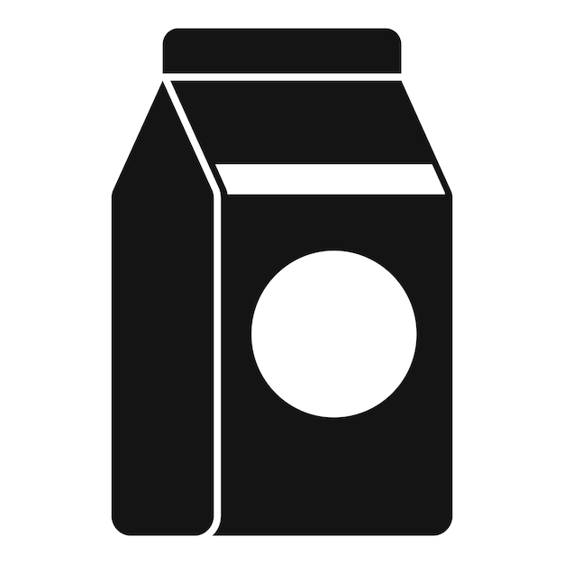 Envase de leche o jugo de glifo negro con etiqueta en blanco
