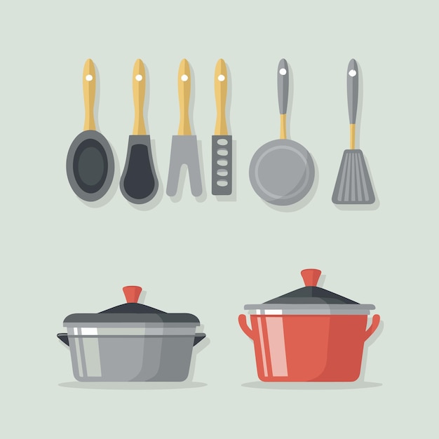 Envases de sartenes y otros utensilios de cocina