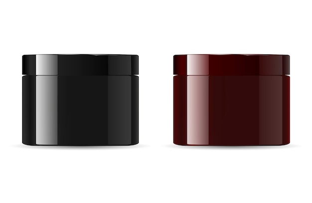 Envases de tarros cosméticos. Marrón oscuro