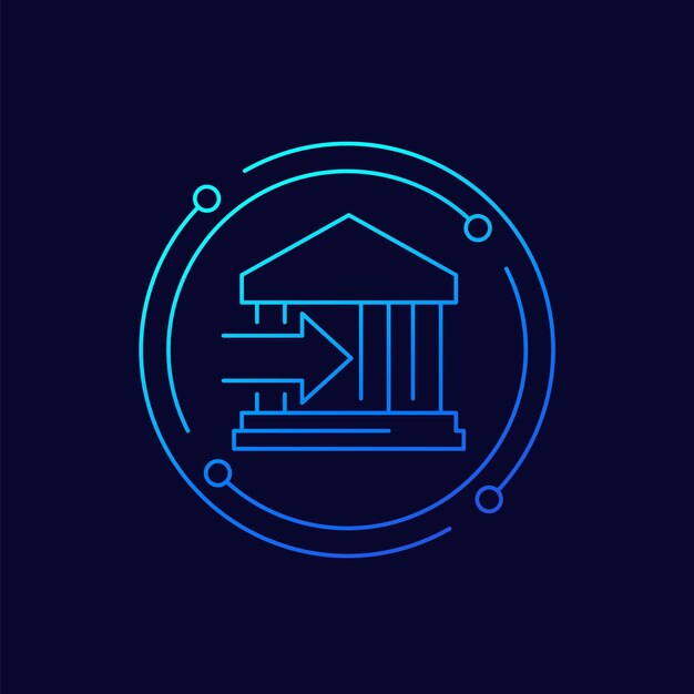 Enviar al diseño lineal del icono del banco