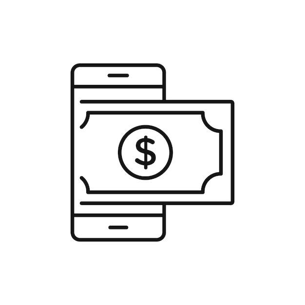 Envíe dinero icono de teléfono inteligente aislado en fondo blanco