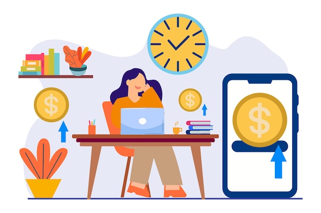 Envíe dinero Ilustración vectorial móvil