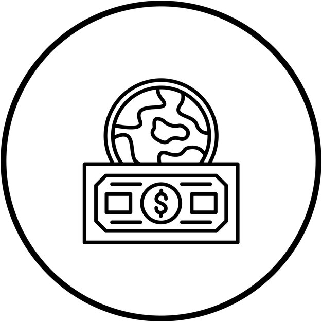 Envíe dinero Imagen vectorial de icono de Overseas Se puede utilizar para servicios de dinero en línea