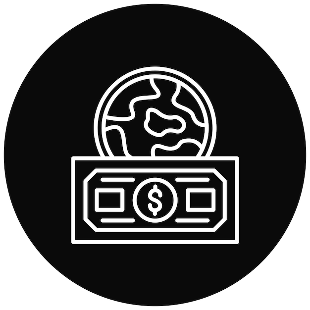 Envíe dinero Imagen vectorial de icono de Overseas Se puede utilizar para servicios de dinero en línea