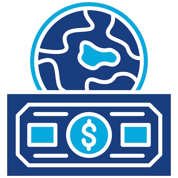 Envíe dinero Imagen vectorial de icono de Overseas Se puede utilizar para servicios de dinero en línea