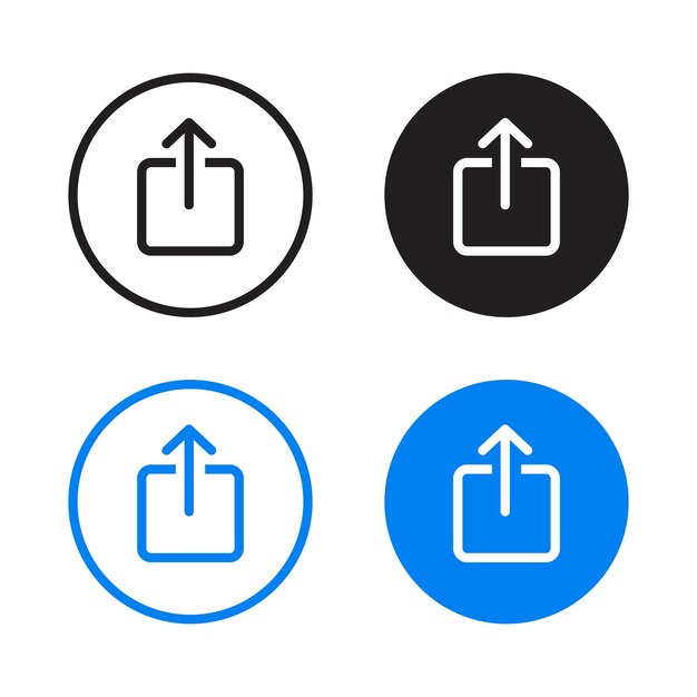 Envíe el icono vectorial en círculos Envíe los símbolos