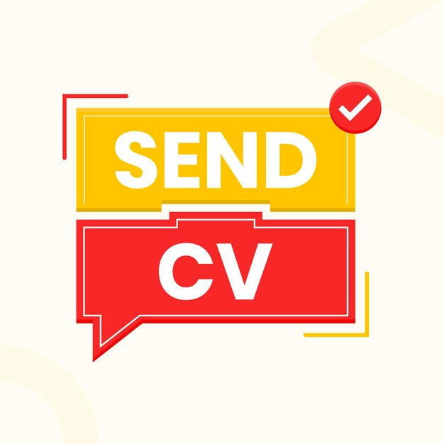 Envíe una ilustración vectorial de clipart de la etiqueta de banner cv