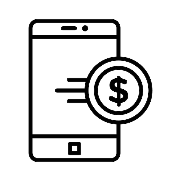 Envíe el signo del icono del contorno del dinero