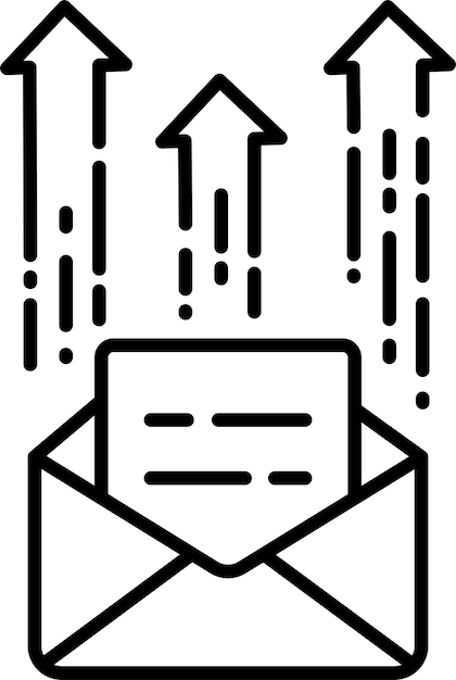Envío de correo Icon de ilustración vectorial de esquema