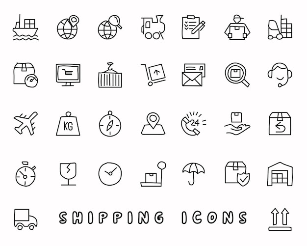 envío de iconos dibujados a mano