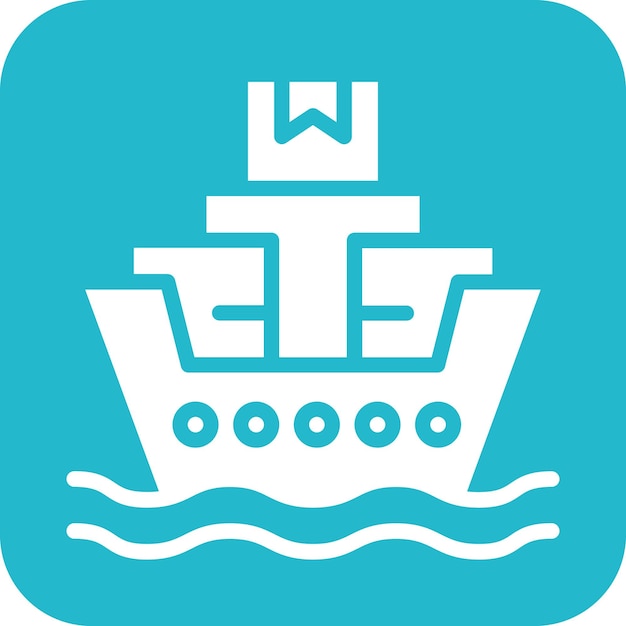 Envío mundial Ilustración del icono vectorial del barco del conjunto de iconos de comercio electrónico