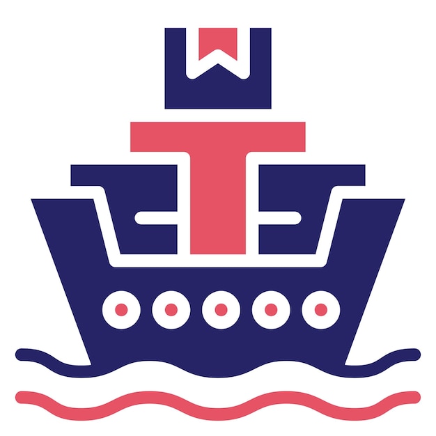 Envío mundial Ilustración del icono vectorial del barco del conjunto de iconos de comercio electrónico