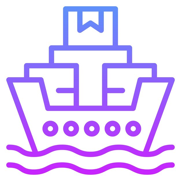 Envío mundial Ilustración del icono vectorial del barco del conjunto de iconos de comercio electrónico