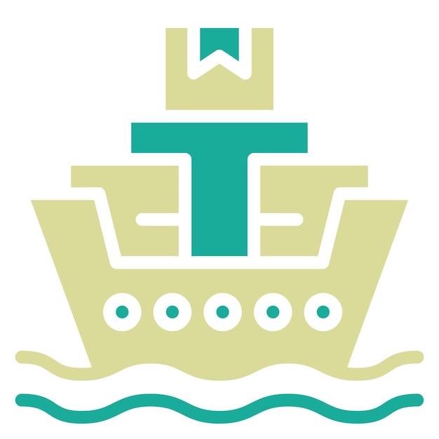 Envío mundial Ilustración del icono vectorial del barco del conjunto de iconos de comercio electrónico