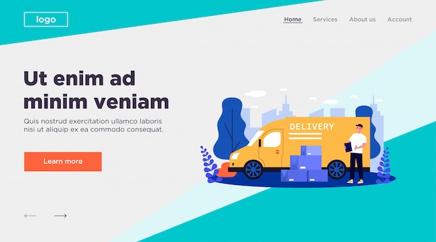 Envío, transporte, entrega, concepto de carga